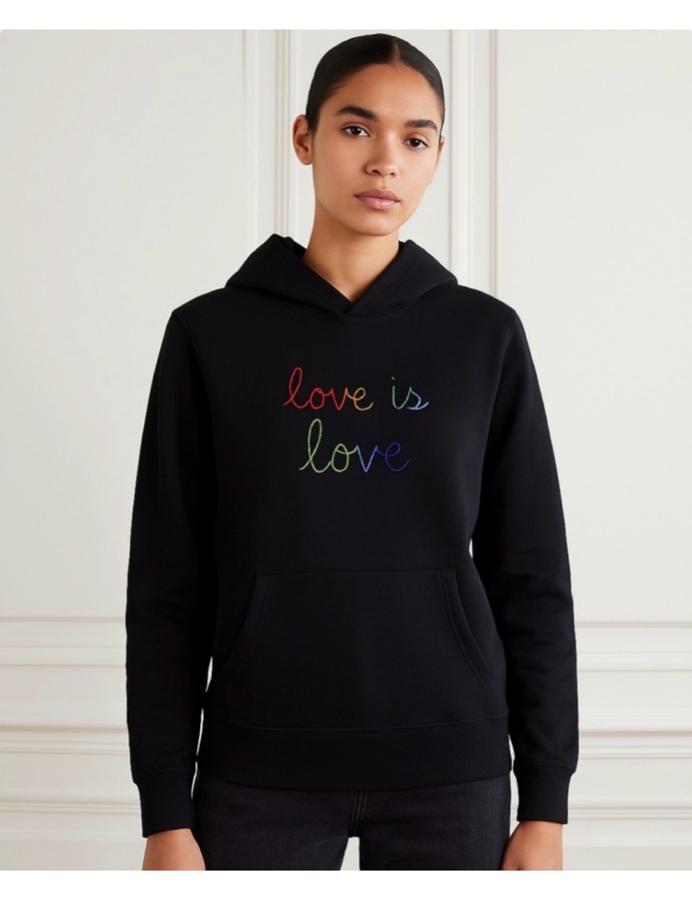Lingua Franca Black Love is Love Hoodie Sweatshirt Size M